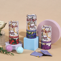Bombes de bain de luxe, boules, éponge, cylindre rond, boîte en papier personnalisée, Pantone CMYK, revêtement doré UV, tube en papier d'emballage