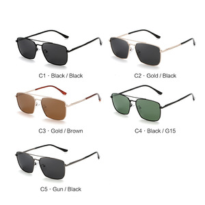 Nouvelles lunettes de soleil carrées pour hommes, monture intégrale, verres polarisés TAC, charnières à ressort durables, pour adultes - Product Image 3