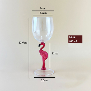 Rosa fenicottero a forma di stelo vino bicchieri 14oz riutilizzabili infrangibile acrilico di vetro per vino a bordo piscina all'aperto feste - Product Image 4