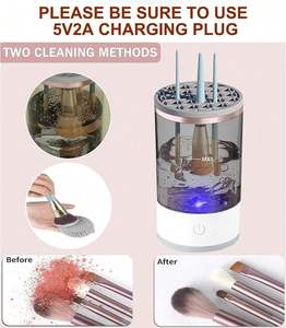 Vente en gros de nouveaux produits 2024, nettoyeur et sécheur de pinceaux de maquillage électronique ultrasonique automatique portable à séchage rapide - Product Image 5