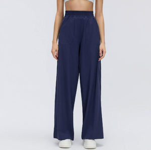 Nuevos pantalones de pierna ancha con cordón y cintura alta, holgados y transpirables, de pierna recta, informales. - Product Image 3