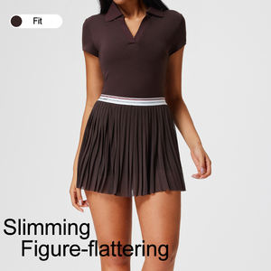 Новая женская спортивная футболка с V-образным вырезом и отложным воротником, стильная и модная рубашка-поло, одежда для бадминтона и тенниса - Product Image 3