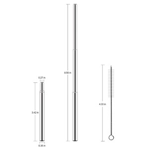 Portátil <span class=keywords><strong>de</strong></span> 304 <span class=keywords><strong>de</strong></span> acero inoxidable telescópica <span class=keywords><strong>de</strong></span> Metal potable <span class=keywords><strong>paja</strong></span> para casa <span class=keywords><strong>de</strong></span> la Oficina y viajes - Product Image 1
