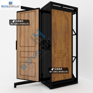 Customized Commercial Rotating Sectional <strong>Door</strong> Display Mental Modern Sliding Wooden <strong>Door</strong> Display Rack <strong>Stand</strong> - Product Image 4
