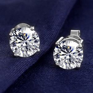 Messi Jewelry MS-282 Woman Fashion Jewelry 18k 14k White Gold Diamond <b>Stud</b> <b>Earrings</b> - Product Image 3