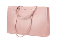Sac d'ordinateur portable 17 pouces pour femme pour pochette d'ordinateur portable élégante en matériau PU rose