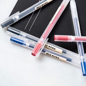10 unids/set 0,38mm 0,5mm bolígrafo de Gel negro/rojo/azul oscuro tinta MUJis bolígrafos escuela Oficina suministro estudiante Oficina papelería bolígrafo de Gel - Product Image 6
