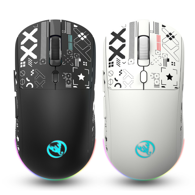 Three Mode 2.4G BT Wireless Optical Gaming Mouse RGB Backlit Ergonomic Design Rechargeable 7 Buttons USB/Type-C for