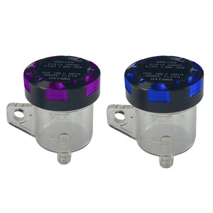 מיכל בלם אחורי לאופנוע מסגסוגת אלומיניום CNC, כוס שמן שקופה עם מכסה צבעוני לשינוי משאבת בלם רגל - Product Image 1