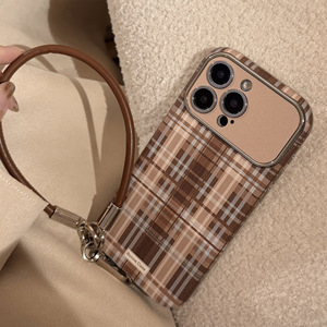 Nouvel Étui Marron à Carreaux en Similicuir <span class=keywords><strong>avec</strong></span> <span class=keywords><strong>Cordon</strong></span> Antichoc et Design Premium pour <span class=keywords><strong>iPhone</strong></span> 16 Pro Max 15/14/<span class=keywords><strong>13</strong></span>/17 - Product Image 1