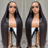 Wig Rambut Asli Tanpa Lem Grosir, Wig Lace Front Brasil HD, Rambut Mentah Sejajar Kutikula, Wig Full Frontal Lace