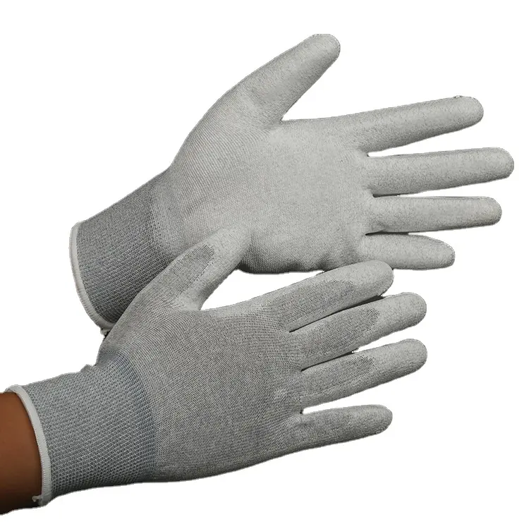 Hot Selling Carbon PU Palm Sicherheit Anti Cut Handschuh ESD Anti-Static Coated WorKing Handschuhe für die Industrie