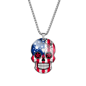 Collar <span class=keywords><strong>de</strong></span> Acero Inoxidable Colorido Nuevo <span class=keywords><strong>de</strong></span> 2024, Collar con Colgante <span class=keywords><strong>de</strong></span> Calavera del <span class=keywords><strong>Día</strong></span> <span class=keywords><strong>de</strong></span> los Muertos, Joyería Punk, Collar para Hombre - Product Image 5