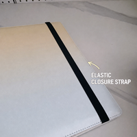 Classeur de cartes à collectionner A4 personnalisé en cuir PU dégradé à 4 anneaux avec fermeture élastique pour le rangement des cartes de collection