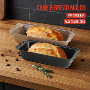 Ensemble de moules à pain antiadhésifs 3 tailles, en acier au carbone or et noir, pour outils de cuisson, plaque à pâtisserie et boulangerie commerciale - Product Image 1