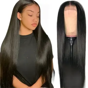 Toptan İnsan saçı dantel ön peruk şeffaf 13*4 dantel Frontal peruk 16 ~ 28 inç abd depo doğal renk peruk hazır gemi - Product Image 6