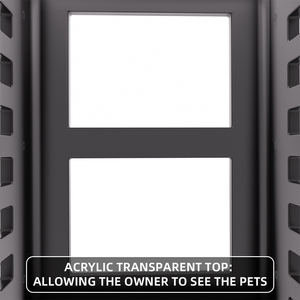 Cama moderna para perros con diseño hueco, tapa de acrílico transparente, jaula portátil para mascotas con ruedas giratorias para uso en interiores y exteriores - Product Image 5