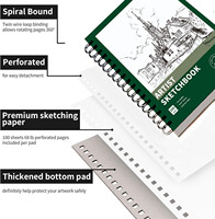 Carnet de croquis personnalisé, imperméable, épaissi, relié en spirale, avec revêtement UV, impression de livres cadeaux d'entreprise, papier de dessin de qualité supérieure