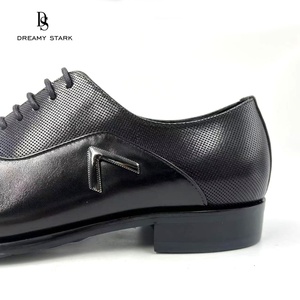 Dreamy Stark <b>Wedding</b> Business <b>Dress</b> Shoes Genuine Leather Shoes Lace-up Flat Men's Cow Leather Fashion Oxford - Product Image 4
