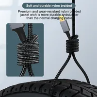 Kabel adaptor kepang nilon USB C ke USB B 2.0 untuk mesin Printer faks & pemindai jaket PVC Tipe C ke kabel USB B untuk ponsel Laptop
