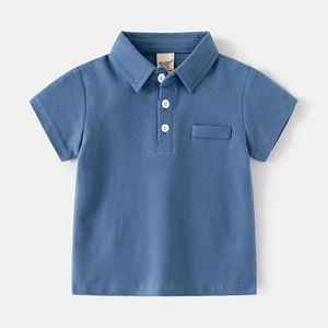 Camiseta de Manga Corta de Algodón para Niños, Polo Infantil de Verano, Estilo Coreano Versátil para Niñas, Top para Bebés con Logotipo Personalizado - Product Image 1