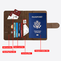 Funda de Pasaporte de Cuero PU con Diseño de Mapa, Personalizada, Económica y de Diseño Simple