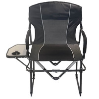Chaise de pêche de camping portable pliante en plein air grandes chaises de directeur de soutien robustes avec accoudoirs rembourrés et table