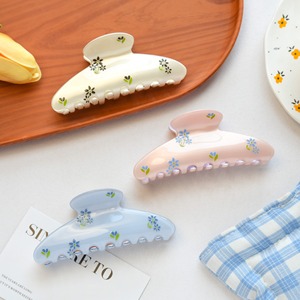 Nueva moda Floral estampado flor tiburón pinza para el cabello para mujer chica Vintage francés Floral pinzas para el cabello accesorios joyería regalo - Product Image 6