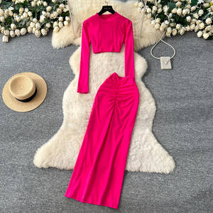 Ensemble 2 pièces sport <span class=keywords><strong>chic</strong></span> pour femme 2026 – Haut court et <span class=keywords><strong>pantalon</strong></span> taille haute – Tenue décontractée et élégante - Product Image 2