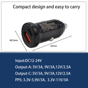 30W PD & QC3.0 caricatore per auto USB-A + porte di tipo C porta universale rapido caricabatterie per auto - Product Image 6