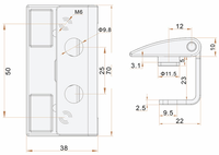 Charnière industrielle robuste JH935L Charnière JH935L Durable personnalisée d'usine de Chine pour chambre d'hôpital d'école de cuisine-Vente en gros