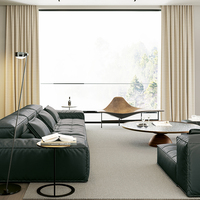 Rideaux occultants sur mesure de luxe modernes, isolants et insonorisants, en jacquard teint en fil haute précision, tissage texturé beige pour chambre à coucher