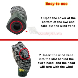Spermeuble rotatif réaliste pour cour extérieure, démonterrier à vent 360° pour pigeons °   Répulsif à tête rotative pour oiseaux, dissuasif pour hiboux - Product Image 3