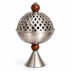 Aluminum <b>Silver</b> Polished Incense <b>Burner</b> for Luxury Home Decor Meditation Yoga Aromatherapy and Spiritual Interior Styling - Product Image 6