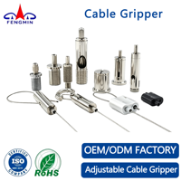 FENGMIN En gros Pince de suspension pour câble à boucle double face en acier réglable, nickelé, chromé, pour suspension de câbles métalliques