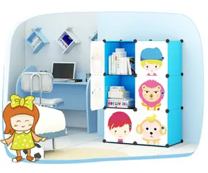 lemari kabinet bayi laki-laki Suppliers-Smart-Furn Lemari Modular Kabinet 6 Batu DIY Plastik Portable untuk Anak Gadis Bayi Laki-laki Pakaian Penyimpanan ogranizer