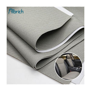 Cuir reconstitué à motif tissé granulaire à prix d'usine pour siège de voiture, rouleaux de similicuir de recyclage de tissu éponge imperméable - Product Image 1