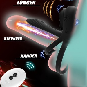 Anello Vibrante per <span class=keywords><strong>Stimolazione</strong></span> Clitoridea Impermeabile Ricaricabile USB Controllato da App Wireless con Funzione di Blocco del Seme e Risonanza di Coppia - Product Image 4
