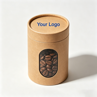 Emballage personnalisé en tube de papier kraft cylindrique écologique et biodégradable pour le thé, le café, les boissons, taille personnalisable, couleur personnalisée