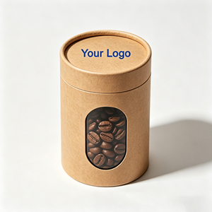Emballage cylindrique écologique biodégradable personnalisé en papier kraft pour thé, café en grains - Product Image 4
