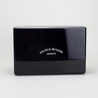 Boîte cadeau en bois MDF recyclable laqué noir personnalisée avec logo personnalisé pour l'affichage de cigares, montres, bijoux et parfums