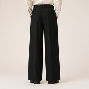 <span class=keywords><strong>Pantaloni</strong></span> da Uomo a Gamba Larga con Pieghe, Vestibilità Ampia, Eleganti, Formali, Business Casual, Personalizzabili - Product Image 2