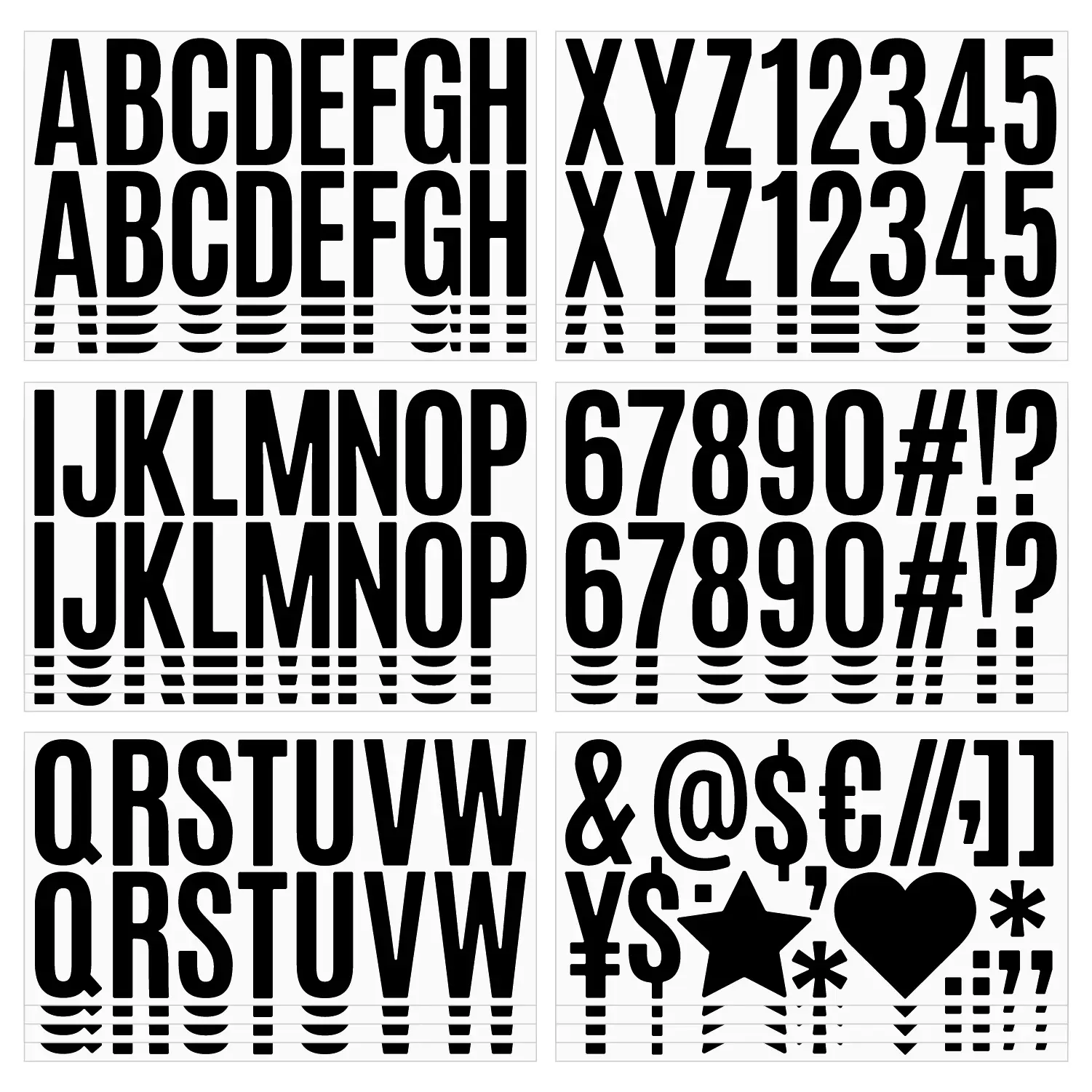 6 Sheets Vinyl large Letter Stickers 2.5 Inch Number Alphabet Stickers for Bulletin Board Letters Kit Mailbox Numbers Labels