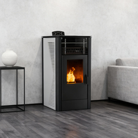 Poêle à granulés autoportant en fonte moderne PANSEE PK-100 pour villa, salon, 84,7 % de haute efficacité, 10 kW, écologique