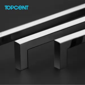 TOPCENT Đồ Nội Thất Phần Cứng Nhà Cung Cấp Phần Cứng Drawer Mềm T Bar SS Door Handle Thép Không Gỉ Ống Xử Lý