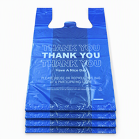 Sac en plastique de haute qualité, écologique, recyclable, imperméable, avec poignée, pour épicerie, vente au détail, supermarché, blanc, rouge, avec inscription « Merci »