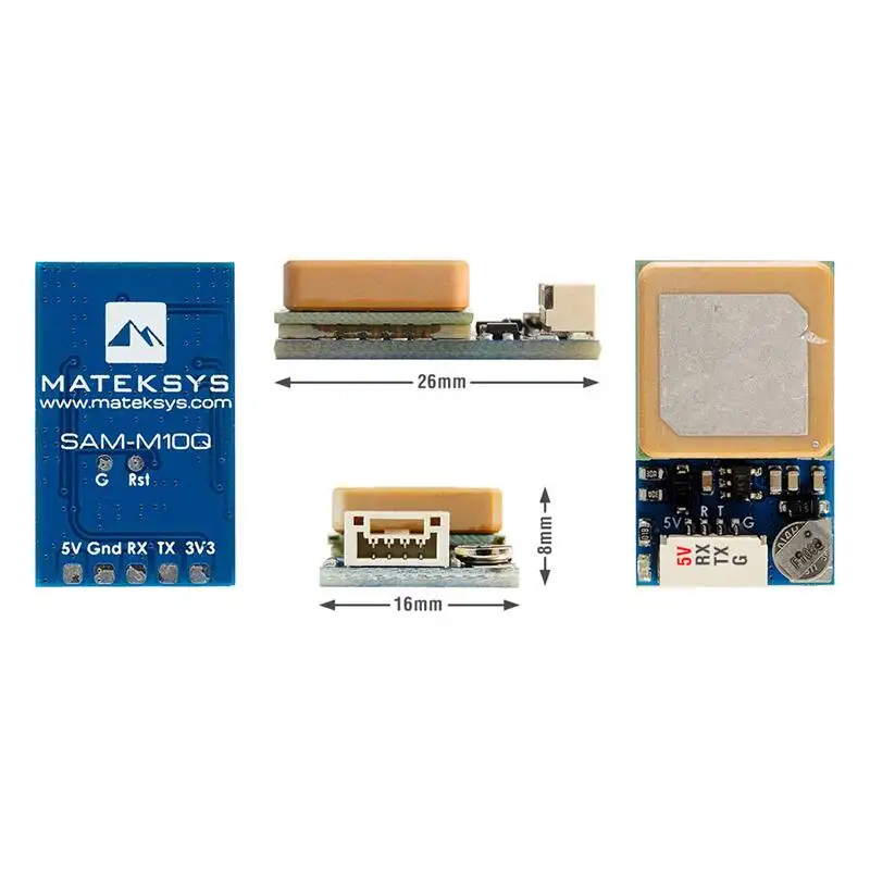 GPS-модуль MATEK SAM-M10Q GNSS, встроенная патч-антенна RC Multirotor, большой радиус действия FPV Racing