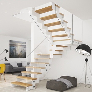 Cbmmtall الأكثر مبيعًا على شكل U من الفولاذ الكربوني المستقيم سلالم من الخشب الصلب - Product Image 4