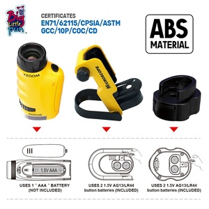 El mejor regalo para niños, kit de experimentos de ciencia educativa con microscopio portátil de mano de plástico para Aprendizaje de teléfonos móviles - Product Image 3