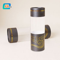 Boîte en papier kraft, emballage cylindrique écologique, fenêtre en PVC transparente pour tubes alimentaires, parfum, huile essentielle, taille personnalisable, fabrication artisanale